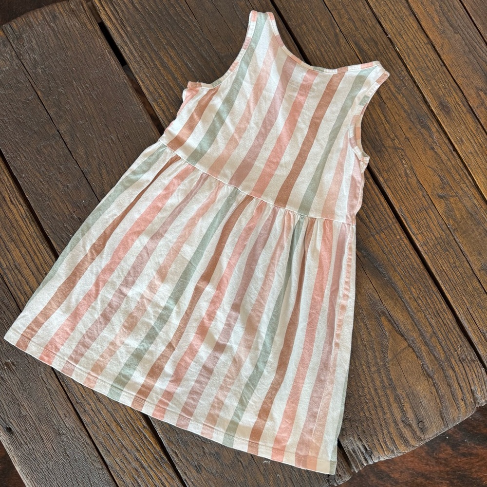 H&M Striped Pastel Spring Summer Sleeveless Dress Girls Size 3/4T - Picture 4 of 5